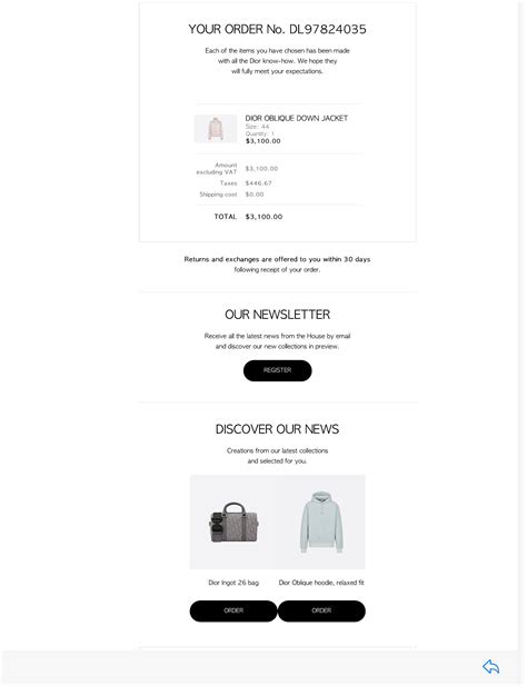 dior receipt online|Dior email receipt.